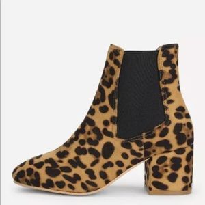 Leopard ankle boots